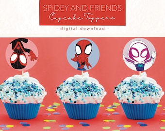 Spidey and Friends Cupcake Toppers | Spidey and His Amazing Friends Birthday | Spidey Cupcake Toppers | Spidey and His Amazing Friends Party