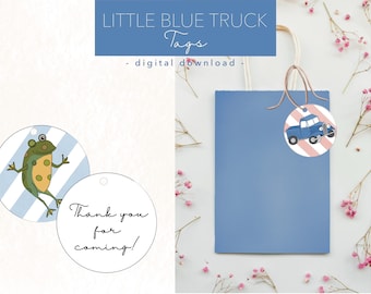 Little Blue Truck Birthday Tags | Barnyard Party  | Little Blue Truck Printable Tags | Barnyard Birthday | Goodie Bag Tags | Thank you Tags