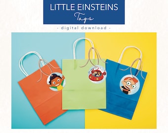 Etiquetas de Little Einsteins / Fiesta de cumpleaños de Little Einsteins / Imprimibles de Little Einsteins / Etiquetas para bolsas de regalos de Little Einsteins / Etiquetas de agradecimiento