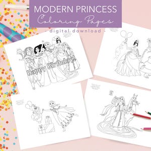 Disney Princess Coloring Pages | Disney Princess Birthday | Disney Princess Printable Coloring Book | Birthday Coloring Book Disney Princess
