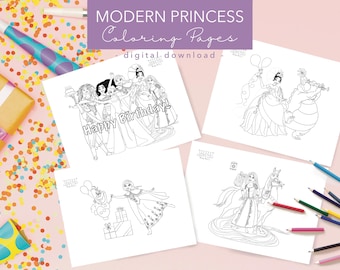 Disney Princess Coloring Pages | Disney Princess Birthday | Disney Princess Printable Coloring Book | Birthday Coloring Book Disney Princess
