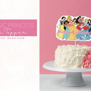 Klassische Prinzessin Cake Topper | Disney Prinzessin Geburtstag Dekor | Disney Prinzessinnen Kuchen Topper | Disney Prinzessinnen Party | Disney Themen Geburtstag