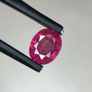 1.76 Ct Natural Purplish Red Ruby from Burma, Oval Shape Loose Gemstone for Romantic Ring, July Birthstone, Custom Jewelry Making Stone