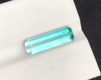 Pietra preziosa di tormalina lagunare: taglio ottagonale a gradini blu turchese da 5,40 ct