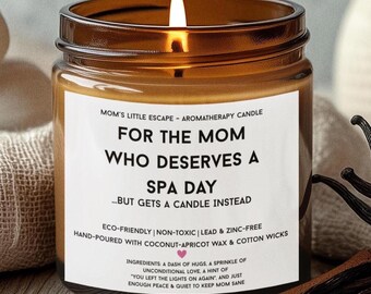 Mom's Spa Day Candle: Hand-Poured Coconut Apricot Wax