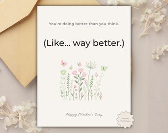 Mother’s Day Card Printable, Mothers Day Card Funny, Mothers Day Grandma, 1st Mothers Day, Mothers Day Gift, Mom Card