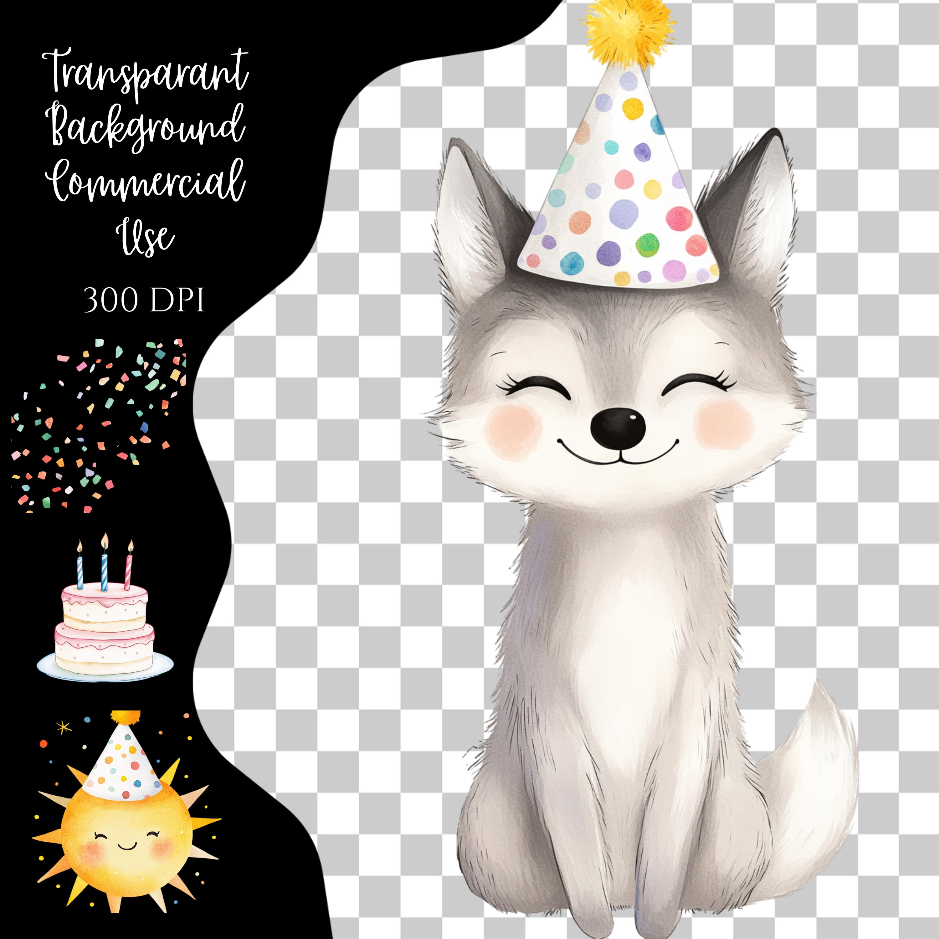 Cute Birthday Party Clipart, Woodland Animal Celebration PNG ...