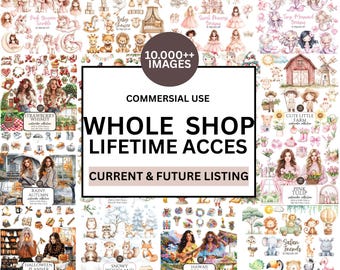 Whole Shop Clipart Bundle – All Access Watercolor PNG Mega Pack – 10.000+ Images, Lifetime Access, Commercial Use License, Future Updates