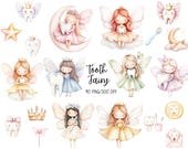 Tooth Fairy Clipart, Watercolor Lost Tooth Clip Art, For Kids Printables, Digital Download, Commercial Use