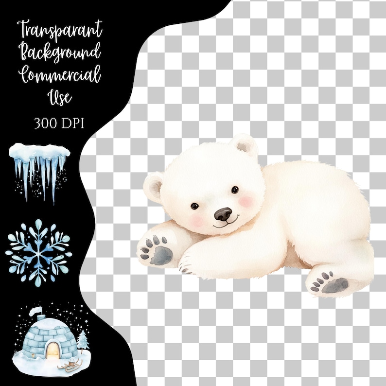 Cute Arctic Animals Clipart Watercolor Winter Polar Animals Boho ...