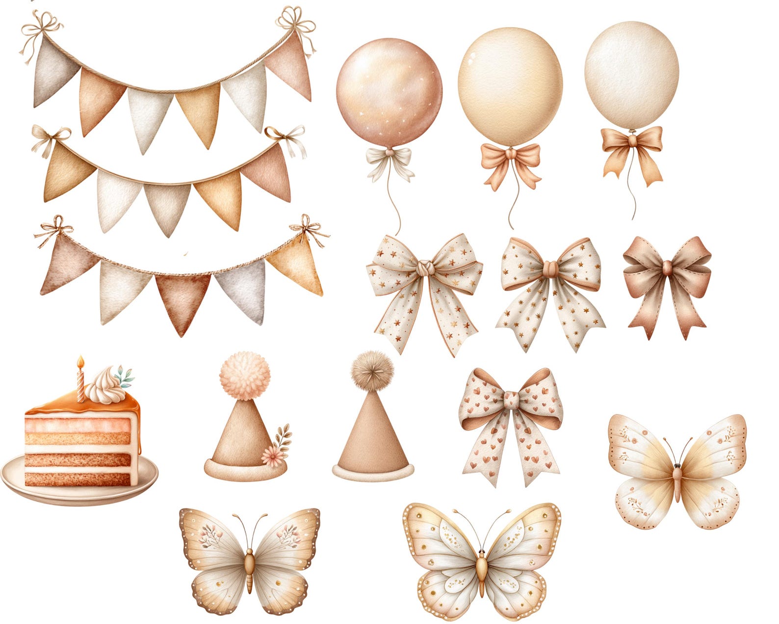 Watercolor Baby Shower Clipart Png, Neutral Baby Shower Clipart, Boho ...