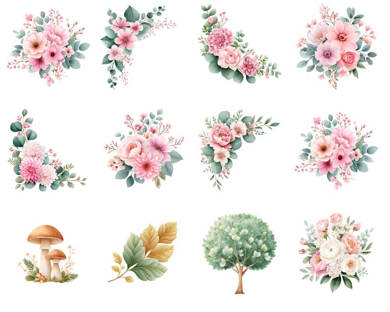 Woodland Baby Animals Clipart Bundle, Watercolor Forest Animal PNG ...