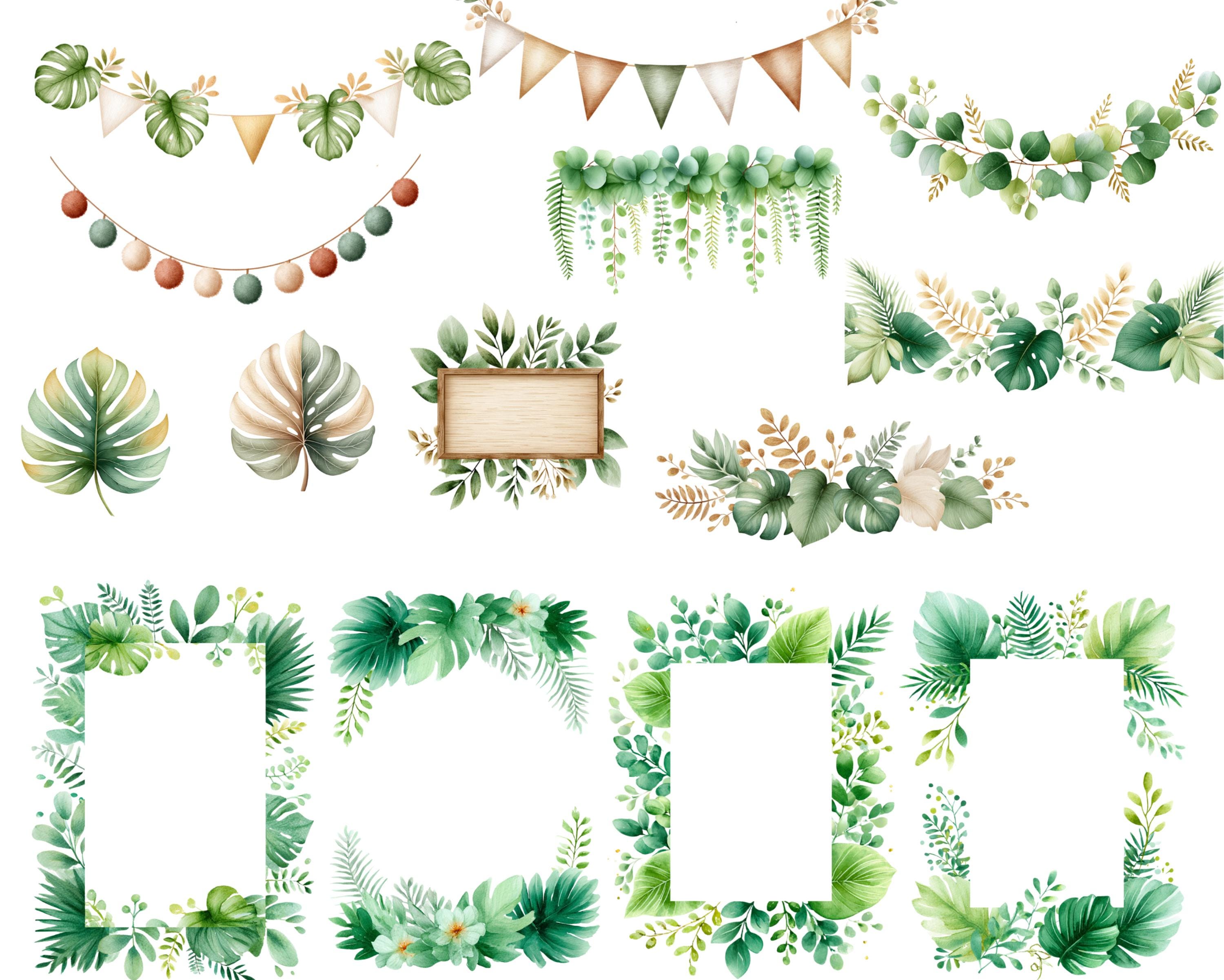 Safari Birthday Party Clipart, Wild One, Cute Boho Jungle Animals PNG ...