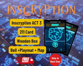 Baralho Inscryption ACT3 • Cartas Inscryption • 211 Cartas • Cryptid • Mapa Inscryption e Playmat • Carta Stoat • Jogos de Cartas de Troca de Inscrição