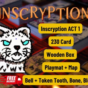 Jeu de cartes avec code ACT1 • Cartes avec code • 230 cartes • Cryptid • Carte et tapis de jeu avec code • Carte hermine • Jeux de cartes à collectionner avec inscription