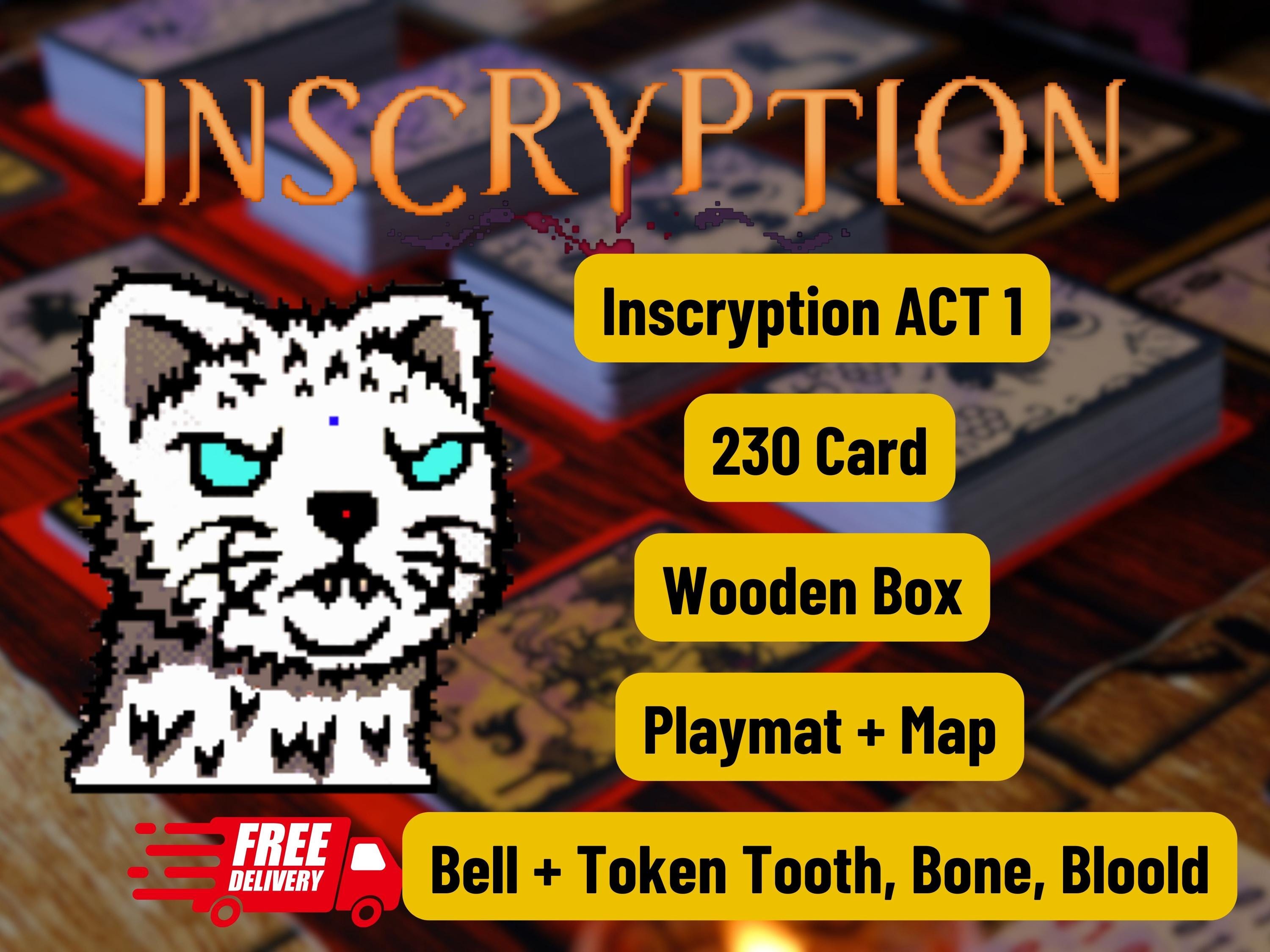 Baralho Inscryption ACT1 • Cartas Inscryption • 230 cartas • Cryptid • Mapa e tapete de jogo Inscryption • Jogos de cartas colecionáveis com inscrição de Stoat