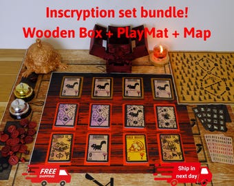 Jogos de cartas colecionáveis Inscription - Baralho Inscryption ACT1 • Cartas Inscryption • 230 cartas • Cryptid • Mapa e tapete de jogo Inscryption • Carta Stoat