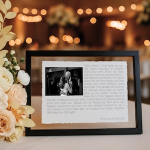 Custom Photo Frame with Song Lyrics |  Personalized Father of the Bride Gift | Father-Daughter Dance And Mother-Son Wedding Keepsake