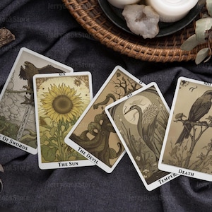 Forest Tarot Card, Tarot of Forest Spirit, 78 Tarot Cards, Tarot Deck with Guidebook, Tarot Witchcraft, Green Witch Tarot Deck