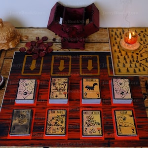 Juego de cartas Inscryption 330 • Juego de cartas Kaycee's Mod • Más de 460 cartas • Con tapete de juego y mapa • Juegos de cartas coleccionables • Carta Stoat •