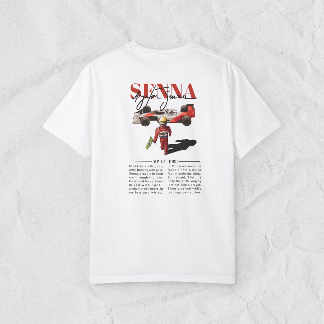 Ayrton Senna F1 Senninha Oversized Cartoon T-Shirt - White XL