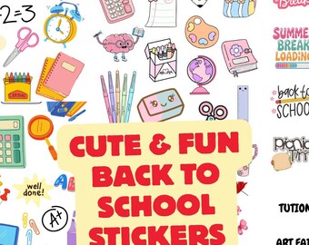 Back to School Digital Planner Stickers, Goodnotes PNG Files - Etsy