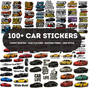 Paquete de pegatinas divertidas para coches, paquete de pegatinas para parachoques, pegatinas con frases para coches, calcomanías para coches JDM de carreras y drift, pegatinas para entusiastas de la mecánica automotriz.
