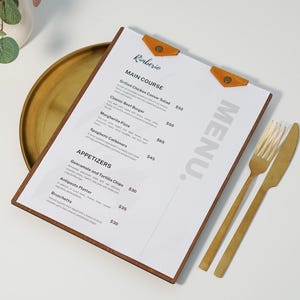 Hölzerner Menühalter, Getränkemenü-Brett, Menü-Klemmbrett, kundenspezifischer Restaurantmenüordner, Cafe Bar-Menü-Abdeckung,