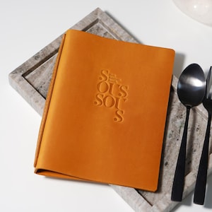 Menu Folder, Leather Menu with embosed Logo, Restaurant Menu Folder, Leather Menu Cover, Custom Restaurant Menu, Vintage Leather Menu