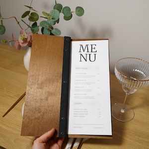 Couverture de menu de boissons, couverture de menu personnalisée, support de menu avec logo en relief, tableau de menu personnalisé, pochette de menu, support de menu de carte des vins,