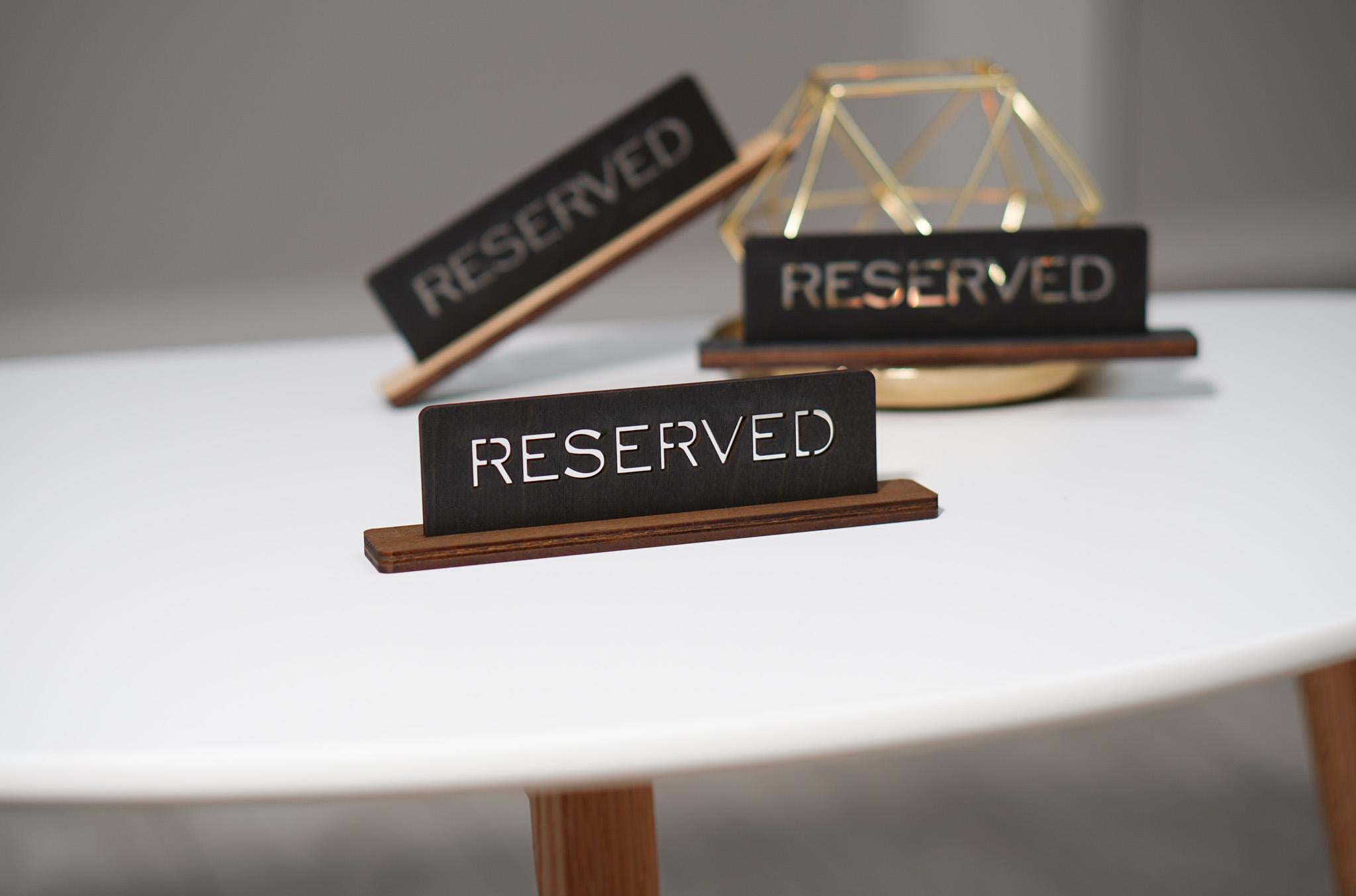Wooden Reserved Table Sign: Restaurant Decor - Etsy
