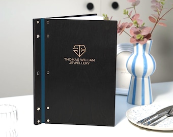 Personalized Wooden Menu Holder, Restaurant Menu Cover