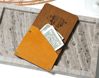 Custom Wood Check Presenter: Personalized Bill Holder, Restaurant Serving Booklet