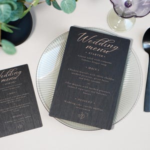 Menüs mit Gravur aus Holz, Menükarte für die Hochzeit, Menükarte für die Hochzeit, Menükarte für die Hochzeit, Menükarte für die Hochzeit