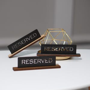Wooden Reserved Table Sign: Restaurant Decor