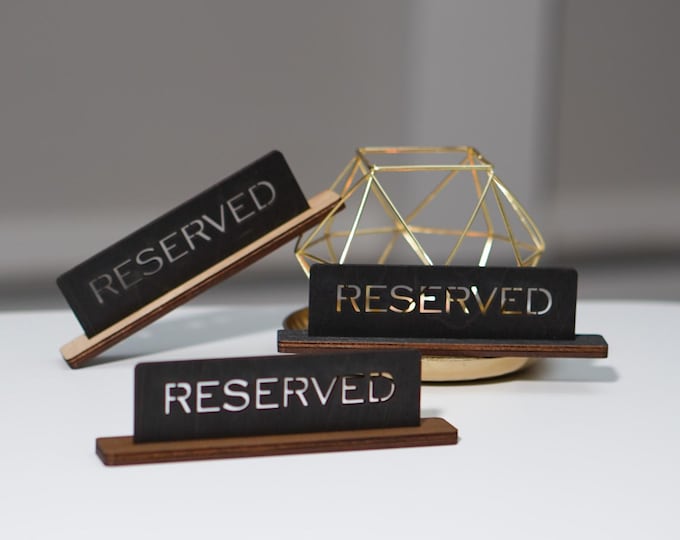 Reserved Table Signs | Set of 6 Wood Look Reserved for Brides Family ...