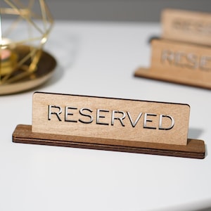 Wooden Reserved Table Sign: Restaurant Decor