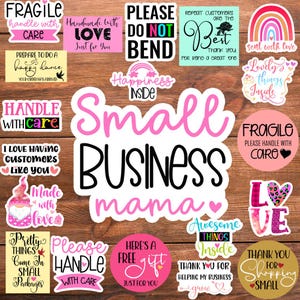 Small Business Sticker PNG Bundle | Packaging Labels, Thank You Designs (Digital Download)