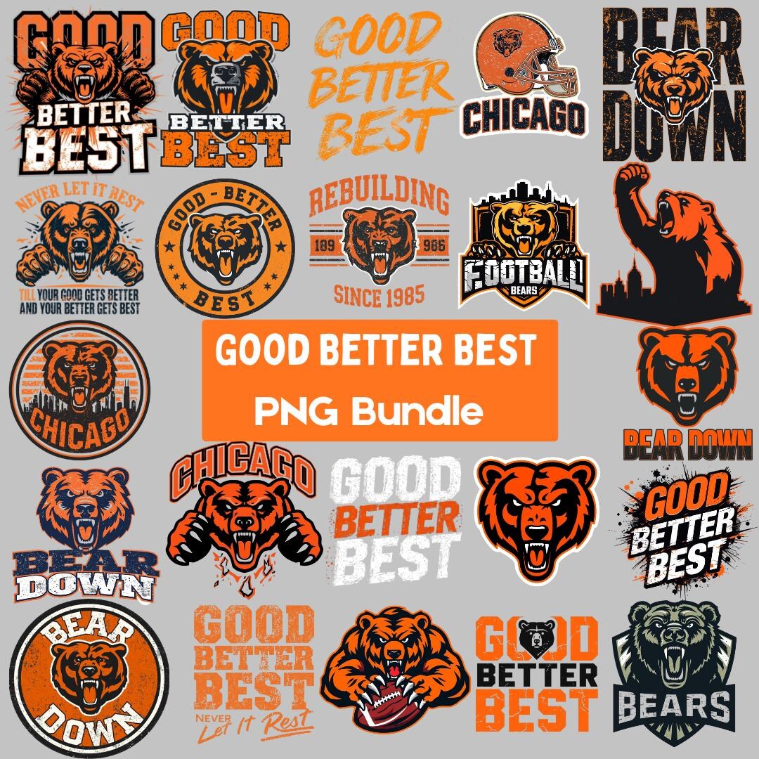 Bears Football Good Better Design PNG Bundle, Motivational Clipart ...