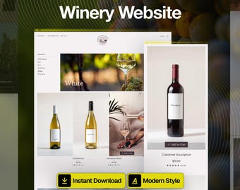 Comercio electrónico / Creador de sitios web Wix / Plantilla de bodega Wix Studio / Visitas a bodegas, catas de vino / Sitio web completo / Vender en línea