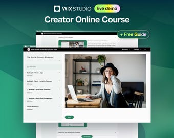 Creador de sitios web / Plantilla web completa / Creador de cursos online, influencer, educador / Wix Studio
