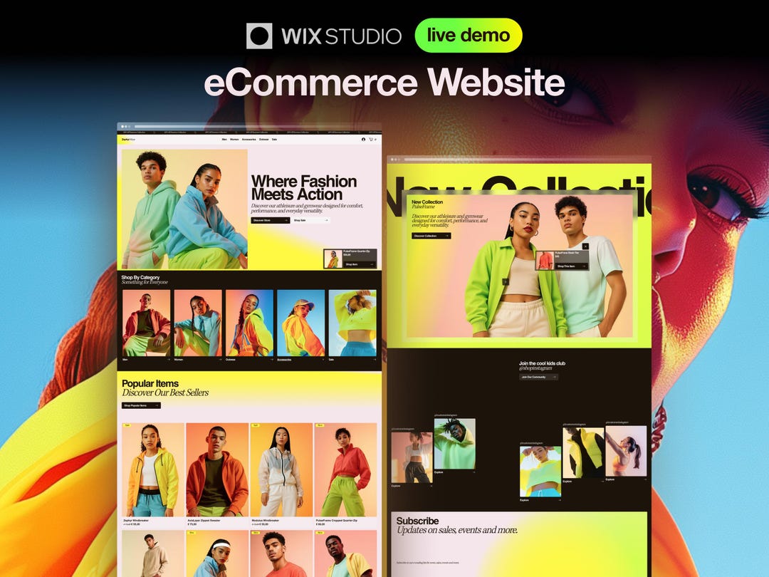 Wix Studio Fashion Ecommerce Template: No-code Boutique Design Instant ...