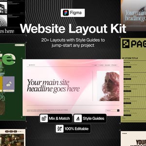 Figma Kit | 20+ Layout Sections Style Guide | Easy Editing | Mix & Match