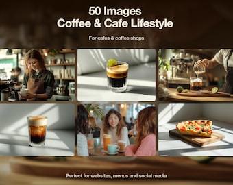Fotos de stock de cafeterías: Menú e imágenes de estilo de vida (descarga digital PNG)