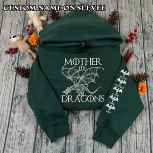 Mother of Dragons Personalized Embroidered Hoodie And Sweatshirt, Iron Flame Dragon Bookish Shirt, Book Lover Shirt for Mom, Funny Mom image 1
