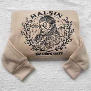 Daddy Halsin BG3 Embroidered Hoodie And Sweatshirt, Halsin Baldur&#39;s Gate 3 Embroidered Crewneck, BG3 Merch, Halsin BG3 Gift For Fans