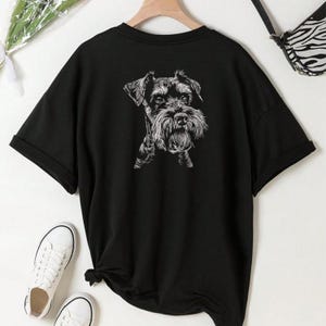 Miniature Schnauzer Embroidered Sweatshirt, Schnauzer Embroidered Tshirt, Schnauzer Portrait Hoodie, Memorial Gift for Schnauzer Mom