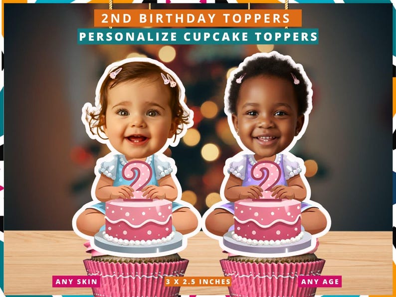 2nd Birthday Cake Topper | Printable Party Topper | Decoration Decor ...