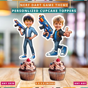 Nerf Dart Cupcake Toppers: Kids Birthday Party Decoration (PDF Pattern)