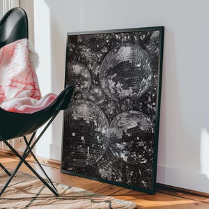 Disco Print | Disco Ball Digital Poster | Retro Wall Art | Mirror ball print | Preppy Retro Party Vibes | Trendy Y2K-Inspired Dopamine Decor